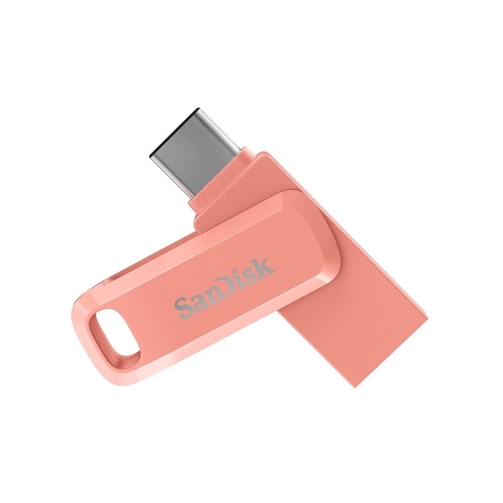 SanDisk Ultra Dual Drive Go USB Type-C Flash Drive 256GB with USB-C & USB-A Connectors, 400MB/s Read Speed, Swivel Design & Auto Backup | Peach Amber - 619659185985