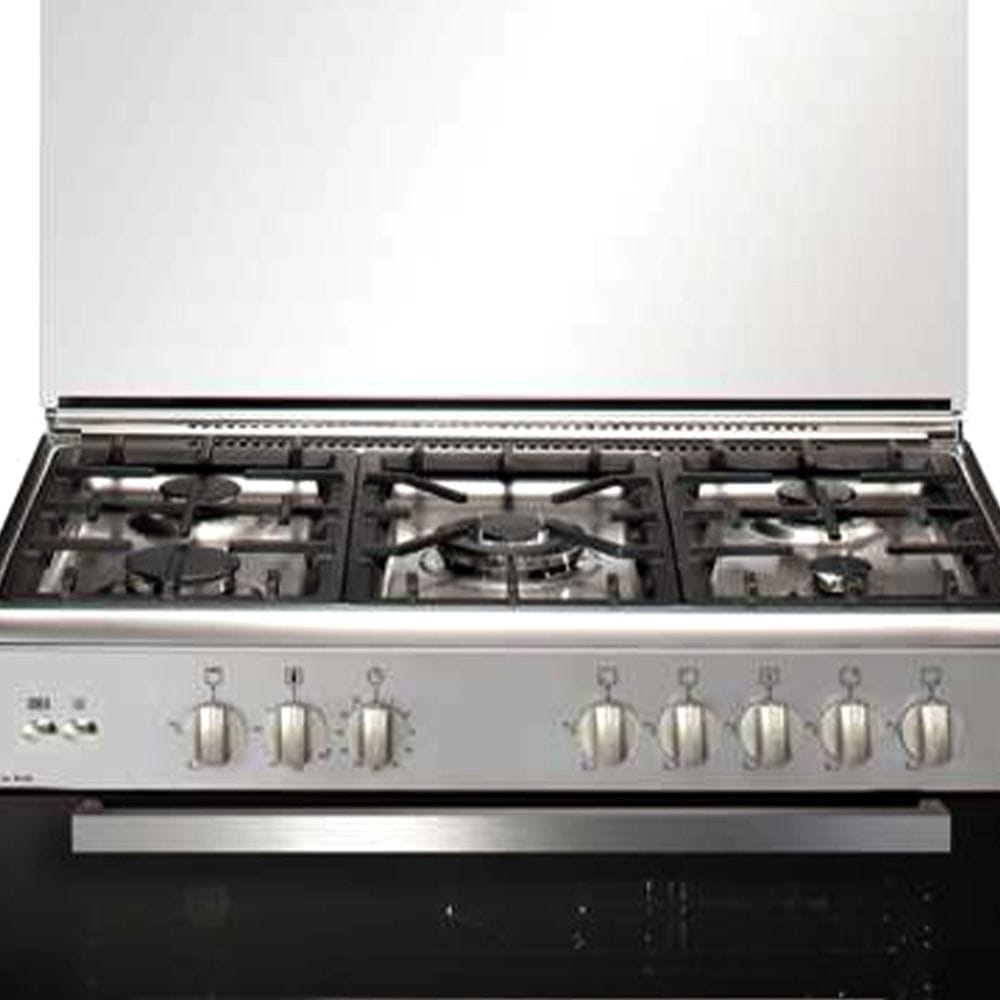 Akai 90x60cm Freestanding Gas Cooking Range, 5 Burners, Gas Oven & Grill, Turbo Fan, Turnspit, Full Safety | Inox - AGC-9060L