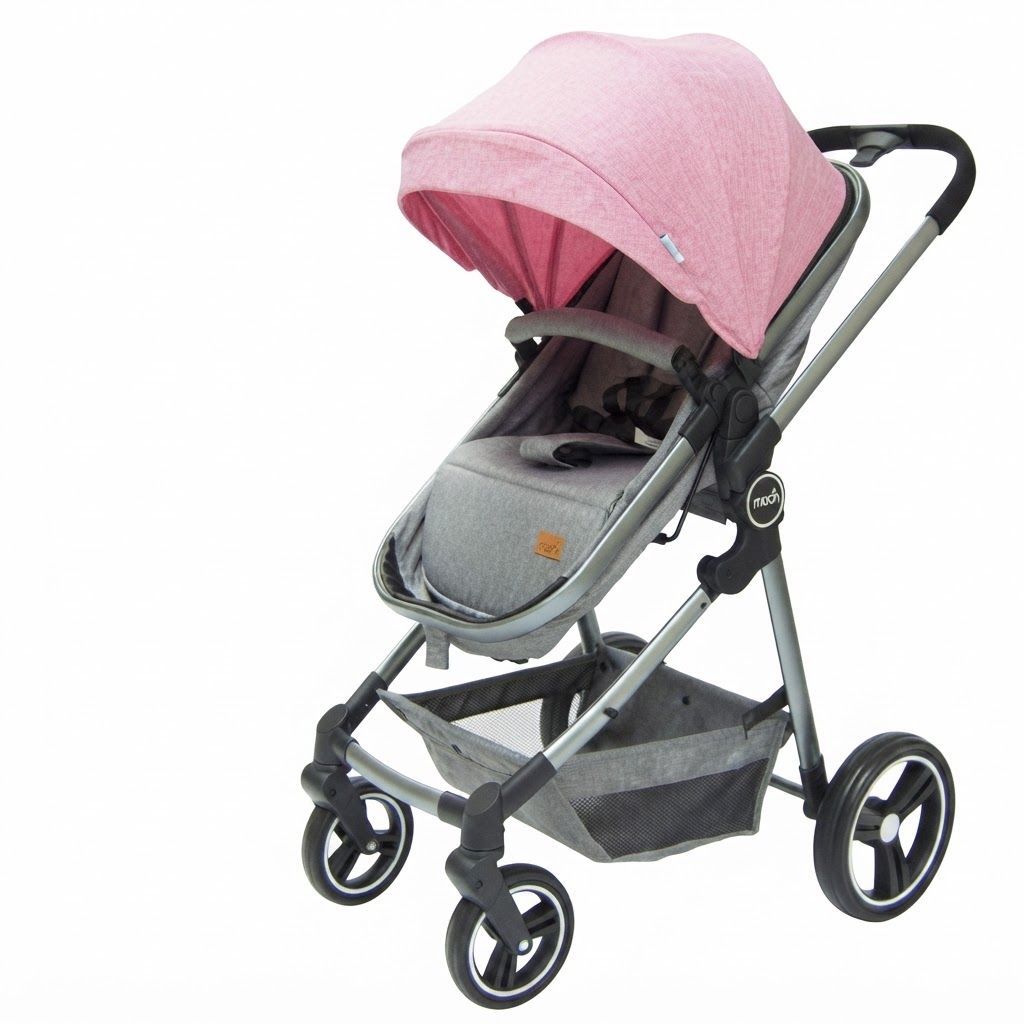 The Moon Brand Pro 2-in-1 Reversible Stroller & Carrycot - Lightweight Convertible, 12.5kg (Rear Facing) / 25kg (Forward Facing), Birth to 3 Years | Pink