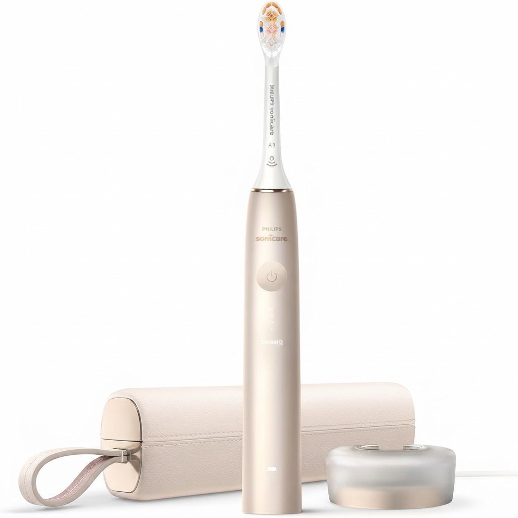 Philips Sonicare 9900 Prestige Electric Toothbrush HX9992/21 with SenseIQ & AI Technology, Champagne