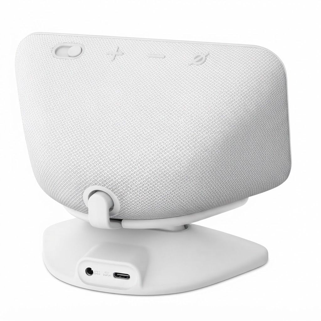 Amazon Echo Show 5 Adjustable Stand  (3rd Gen), 7.5W USB-C Charging Port, Adjustable Viewing Angle, Smart Display Stand | Glacier White