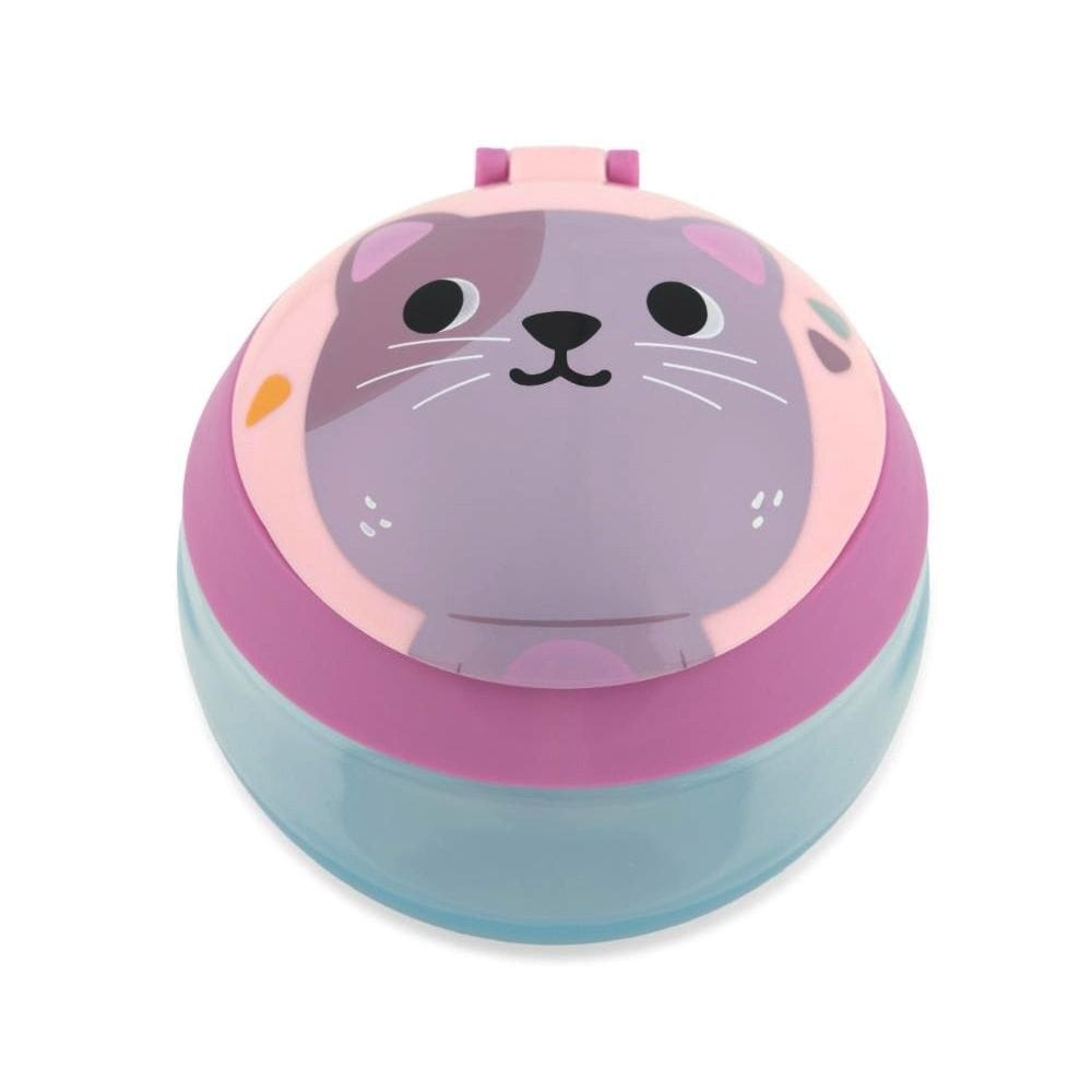Skip Hop Besties Squad Cat Snack Cup 12+ Monthss, Mess-Free Flexible Snack Opening, Dual Lid System For Extra Protection - Multicolour