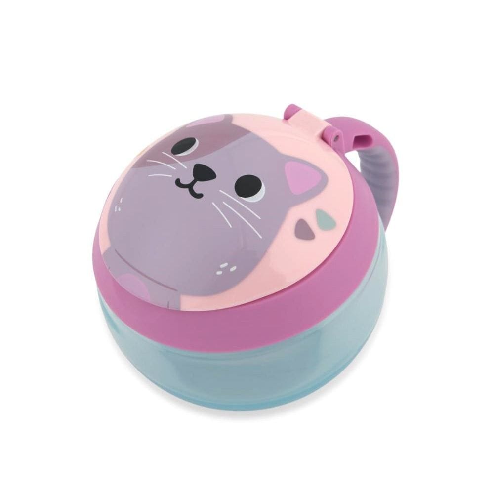 Skip Hop Besties Squad Cat Snack Cup 12+ Monthss, Mess-Free Flexible Snack Opening, Dual Lid System For Extra Protection - Multicolour