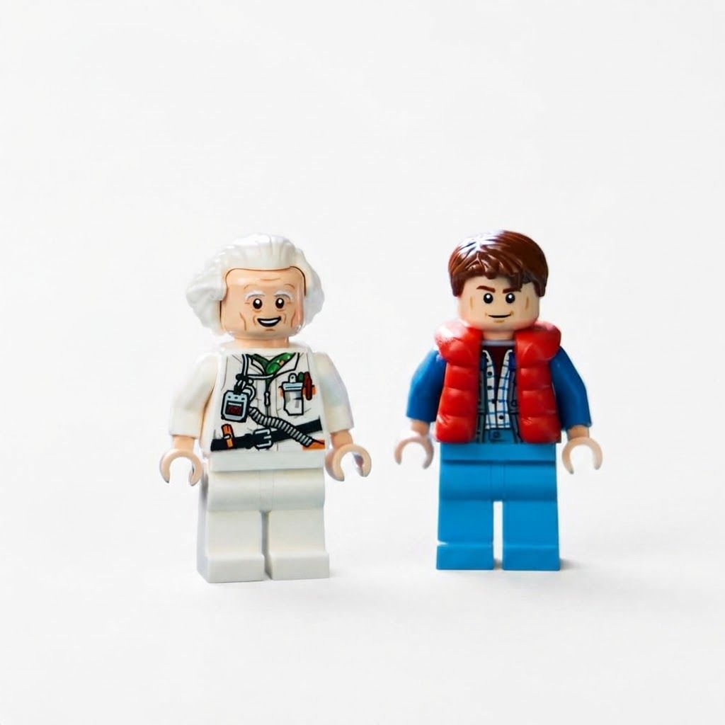 LEGO Speed Champions Time Machine Back to the Future Set Buildable DeLorean Movie Car Toy 9+ years, 2 (Doc Brown, Marty McFly)
