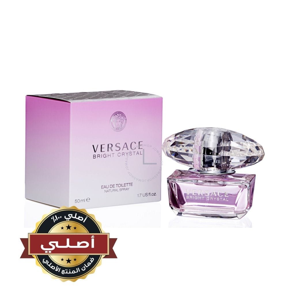 Versace Bright Crystal Eau de Toilette for Women, Fresh Floral Fragrance with Pomegranate, Peony, Magnolia, Amber & Musk - 50ml