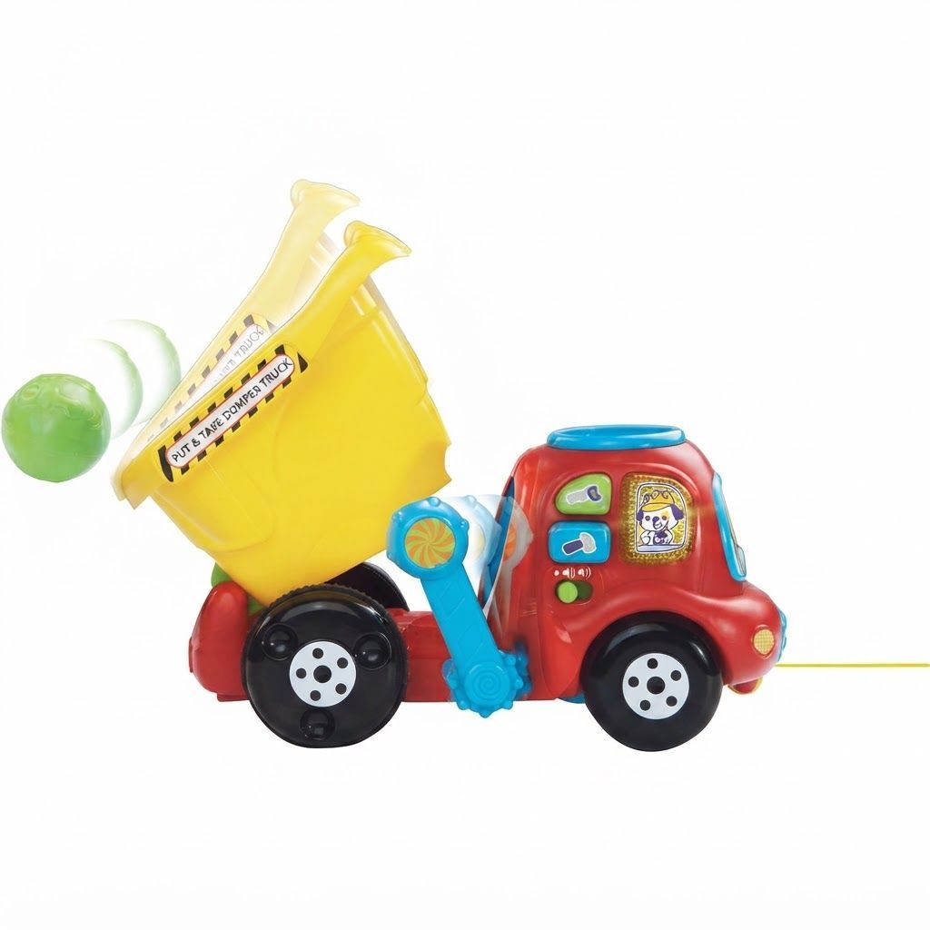 VTech Put & Take Dumper Truck - Interactive Learning Toy with Lights, Sounds, Songs, Pull-Along