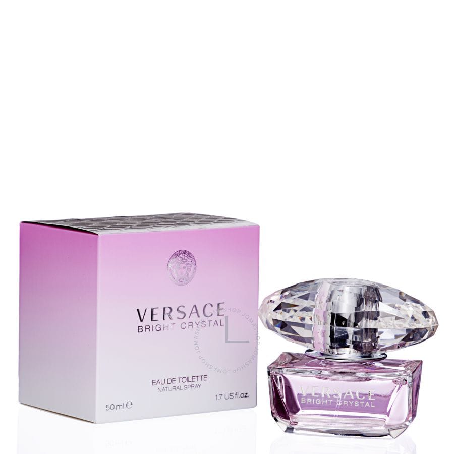 Versace Bright Crystal Eau de Toilette for Women, Fresh Floral Fragrance with Pomegranate, Peony, Magnolia, Amber & Musk - 50ml