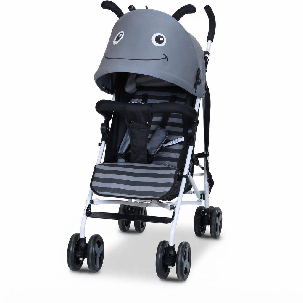 Nurtur Luca Lightweight Baby Stroller, Compact Folding Travel Stroller for Newborn to Toddler, 26 lbs, 0 - 36 Months, 5-Point Safety Harness | Grey