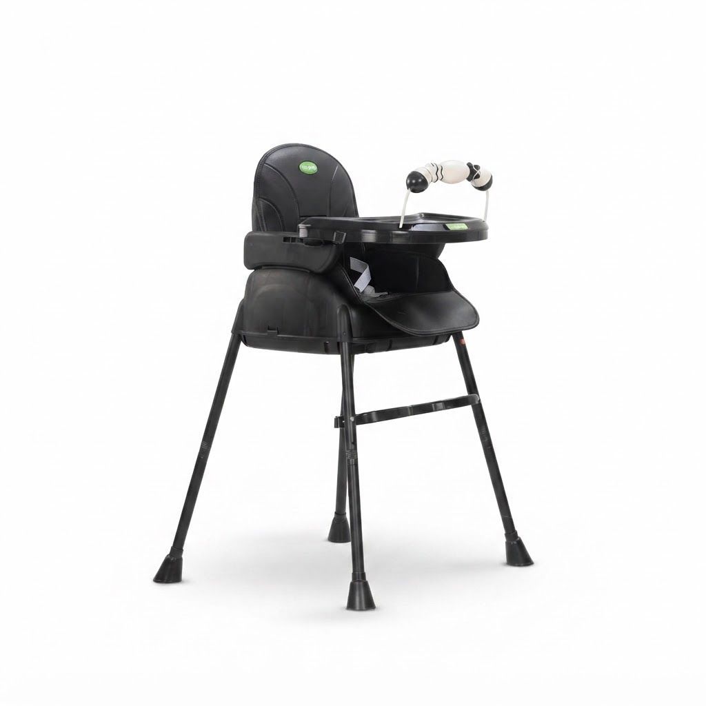 Baybee Nora 4-in-1 Convertible High Chair for Babies & Toddlers, Adjustable Height, Removable Tray & Safety Harness, Black
