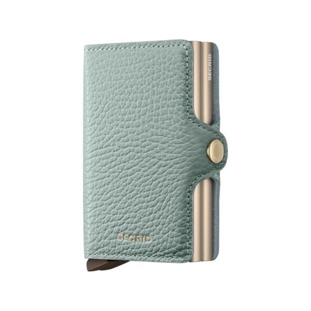 Secrid TPe Wallet, Premium Textured Leather Card Holder with RFID Protection, Quick Card Access, Slim Aluminum Wallet | Sea Green