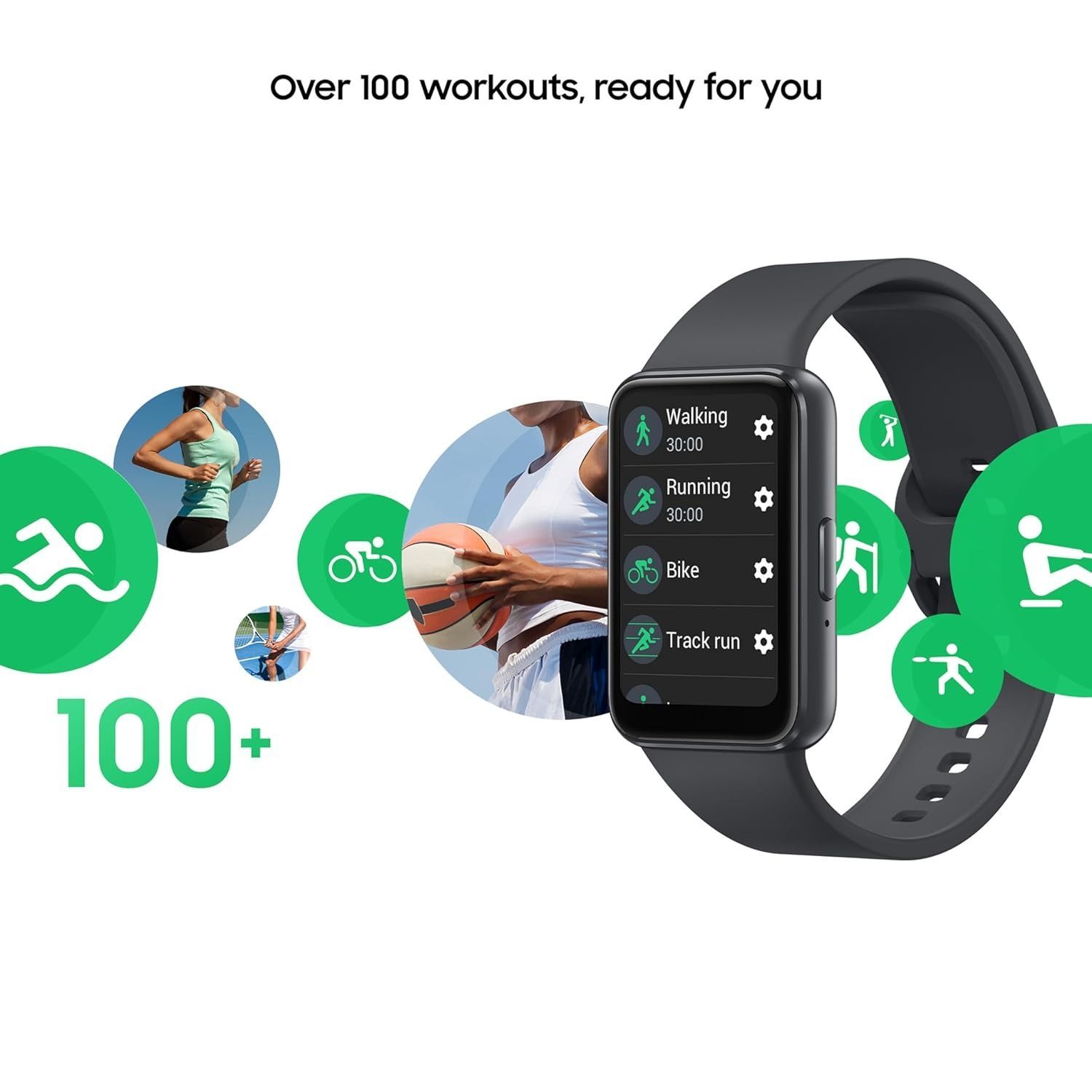 Samsung Galaxy Fit3 SM-R390N, 1.6" AMOLED Display, 100+ Sport Modes, 13-Day Battery | Gray 