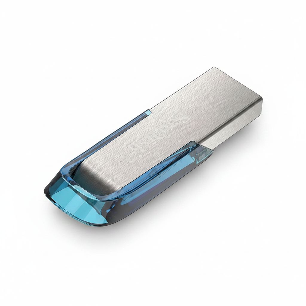 SanDisk Ultra Flair USB 3.0 Flash Drive 128GB with Up to 150MB/s Read Speed, Durable Metal Casing, High-Speed File Transfers & Password Protection | Tropical Blue - 619659163082