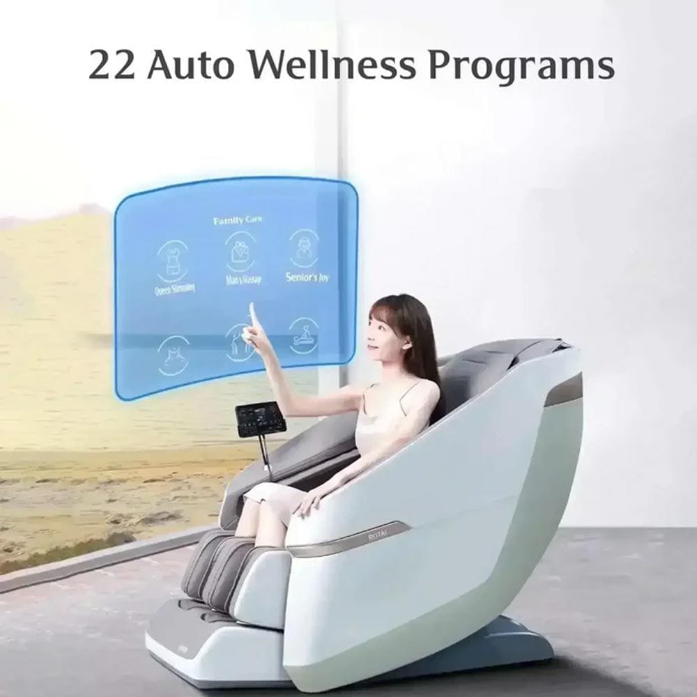 Rotai Jimny A36 Massage Chair with Full-Body Shiatsu, 12 Auto Programs, Zero Gravity, Carbon Fiber Heat Therapy & Built-In Speakers | Grey
