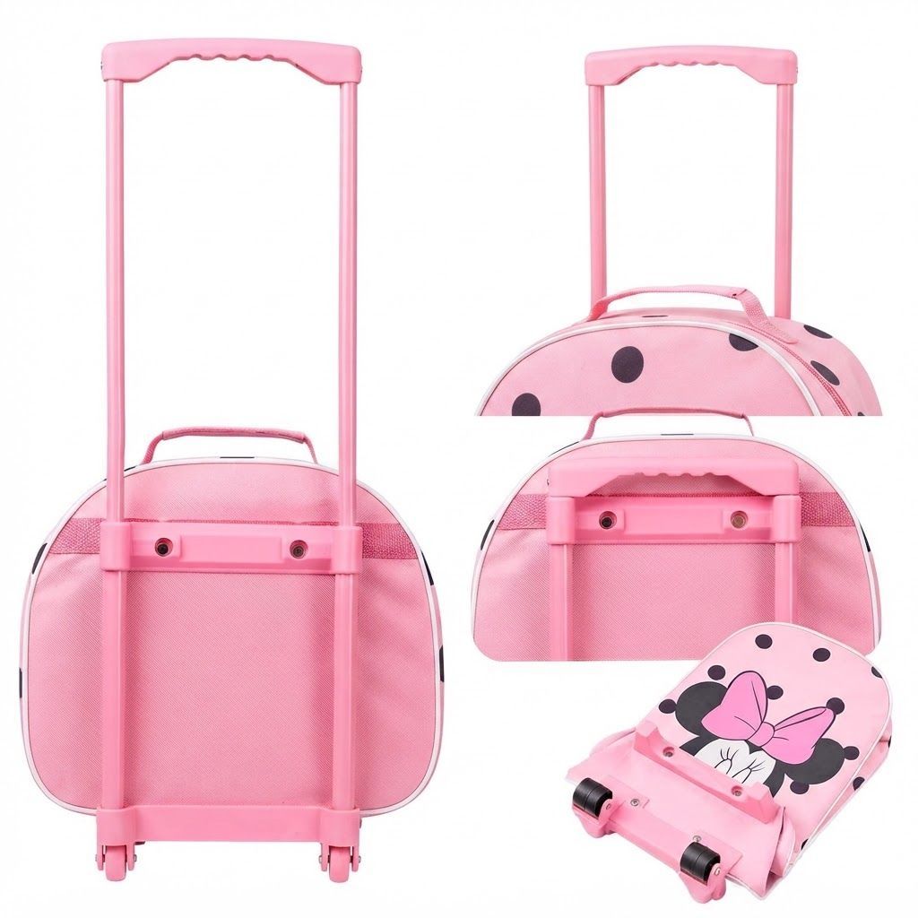 Disney Kids Suitcase with Wheels - Lightweight Foldable Carry On Luggage for Girls - Stitch