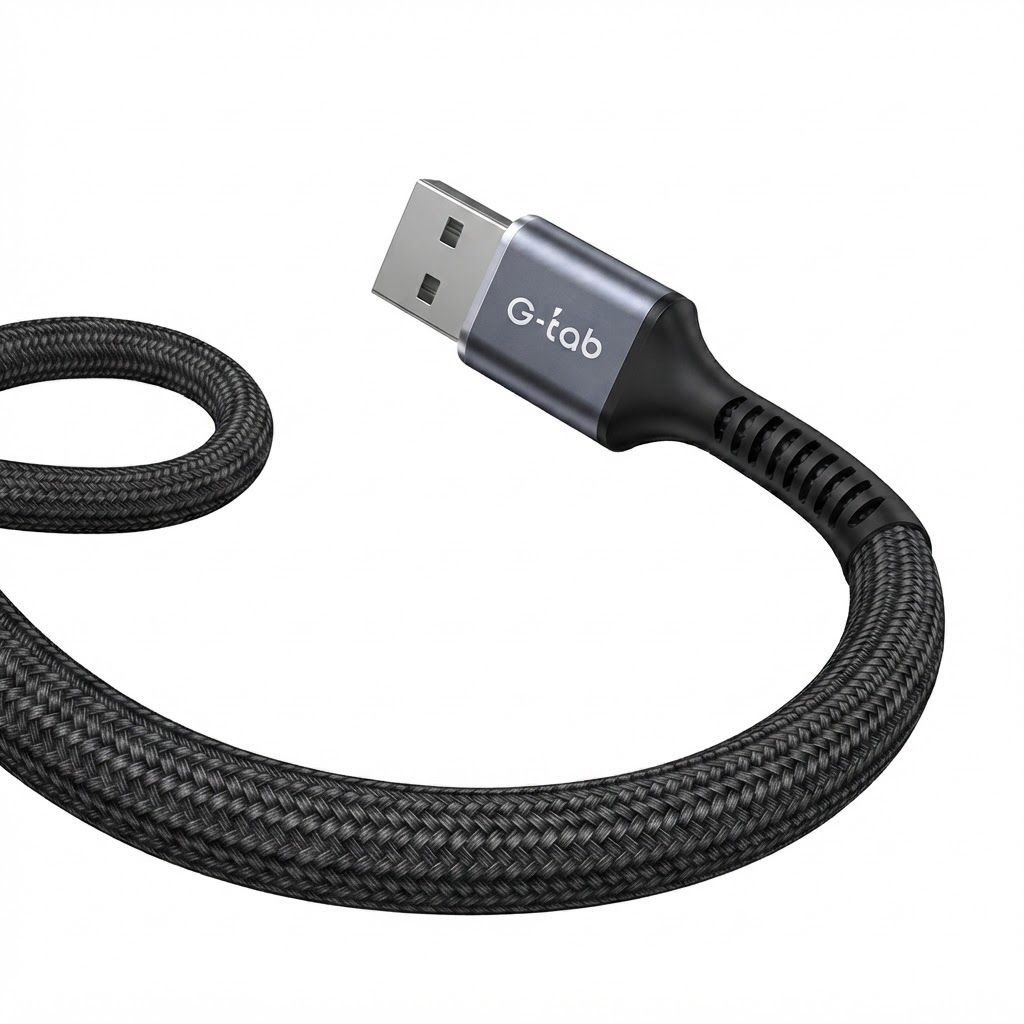 G-TAB Lightning Cable, 1.2m Nylon Braided, Fast Charging, 480Mbps Data Transfer, iPhone & AirPods Compatible | GAL02