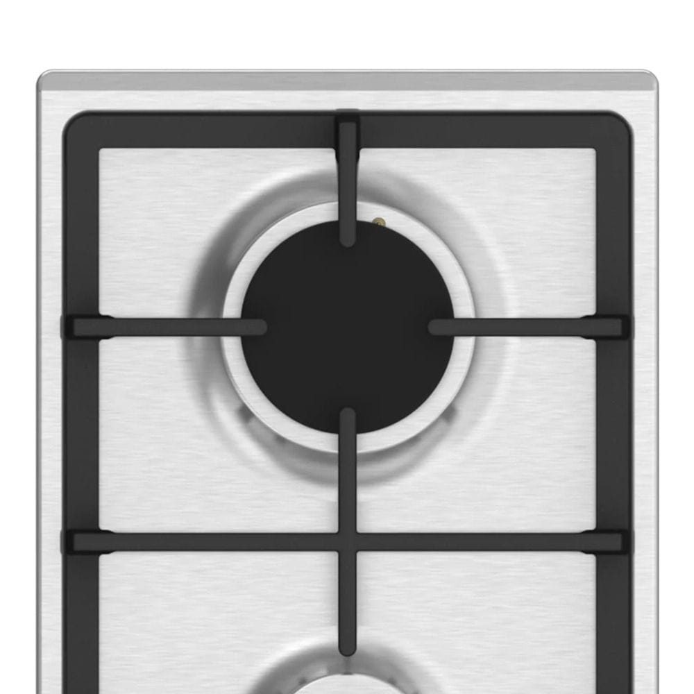 Simfer 30cm Built-In Gas Hob, 2 Gas Burners, Front Controls, Compact Domino Design, Stainless Steel Surface | Stainless Steel - SMFBHGFLT30