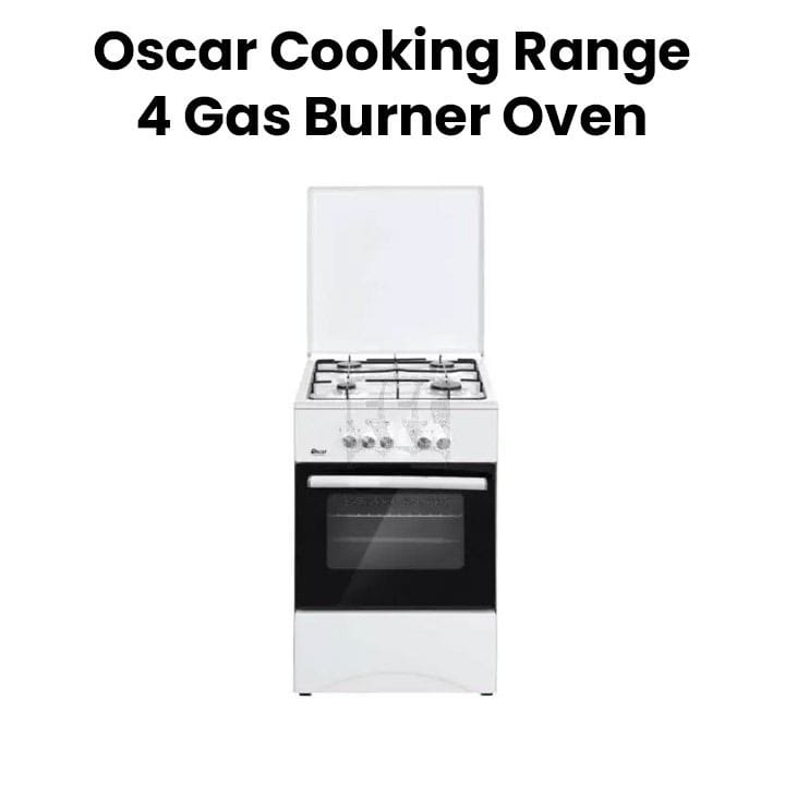 Oscar Cooking Range 50x55cm, 4 Gas Burners, Gas Oven And Grill, Mechanical Oven - White - 5050GW1