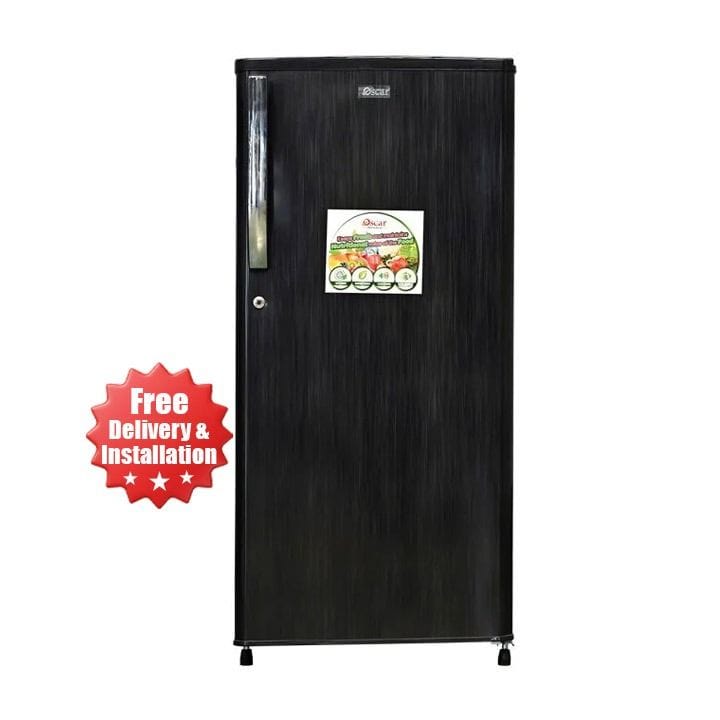 Oscar Single Door Refrigerator 215L, Spacious Storage, Efficient Cooling, Energy-Saving Features - Black - ORF 225INDS