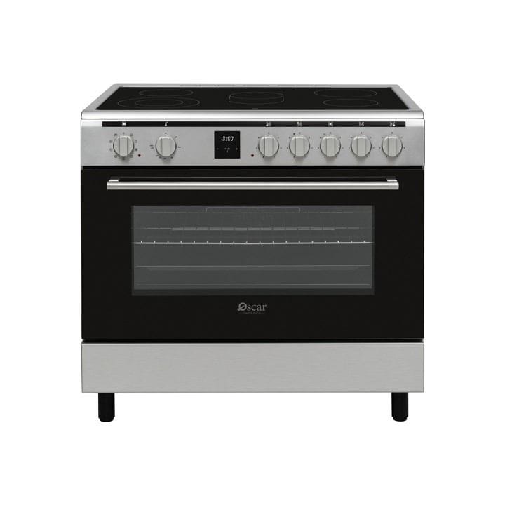 Oscar Vitro Ceramic Cooking Range 90Ã—60cm with Display, Silver | OCR9060VC