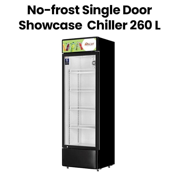 Oscar No-Frost Single Door Showcase Chiller 260L, Stylish Design, Reliable Performance - Black - OCL260