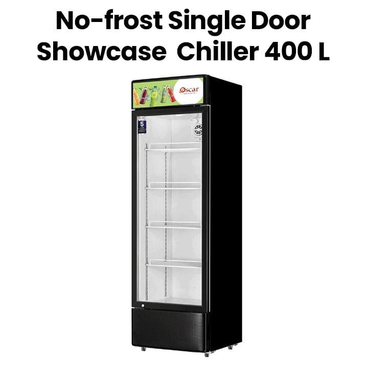 Oscar No-Frost Single Door Showcase Chiller 400L, Stylish Design, Reliable Performance - Black - OCL400