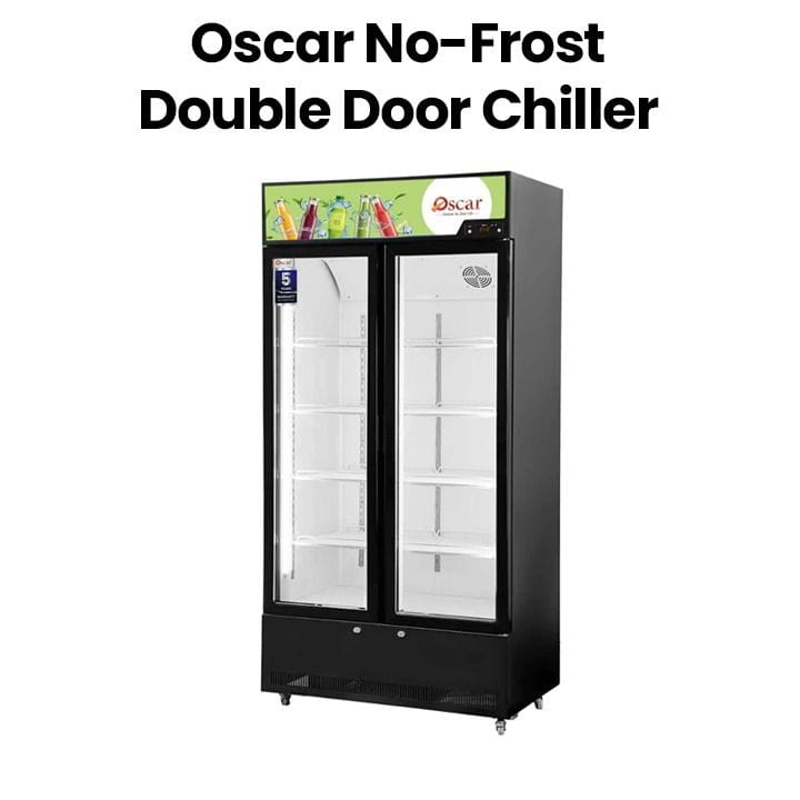 Oscar No-Frost Double Door Showcase Chiller 630L, Stylish Design, Reliable Performance - Black - OCL630