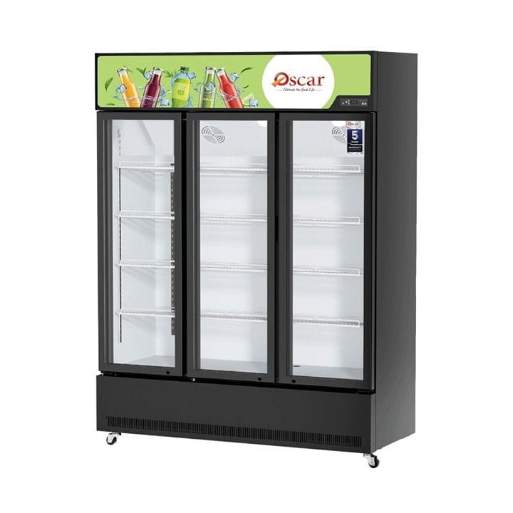 Oscar No-Frost Triple Door Showcase Chiller 980L, Stylish Design, Reliable Performance - Black - OCL980