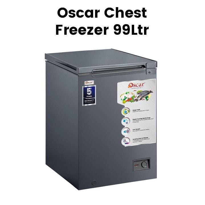 Oscar Chest Freezer Single Door 99L Capacity, Dark Gray | OCF110DG