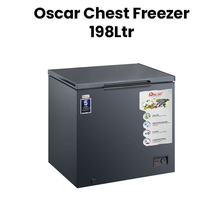 Oscar Chest Freezer Single Door 198L Capacity, Dark Gray | OCF210DG