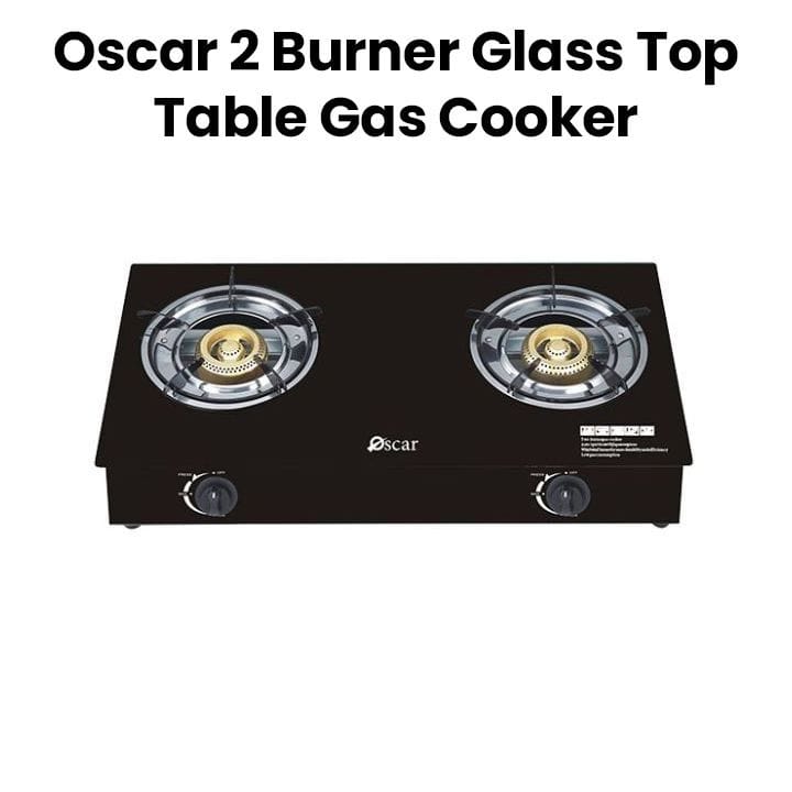 Oscar 2 Burner Glass Top Table Gas Cooker | OGT 20GLP