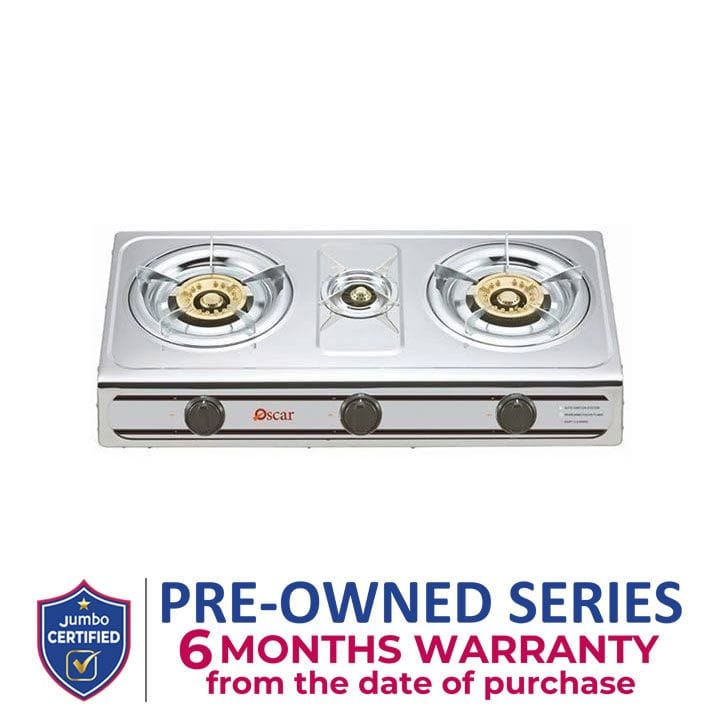 Oscar 3 Burner Gas Table  Stainless steel – | OGTSS3B