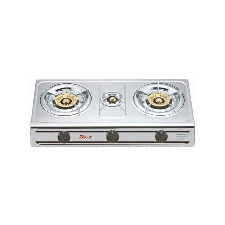 Oscar 3 Burner Gas Table  Stainless steel – | OGTSS3B
