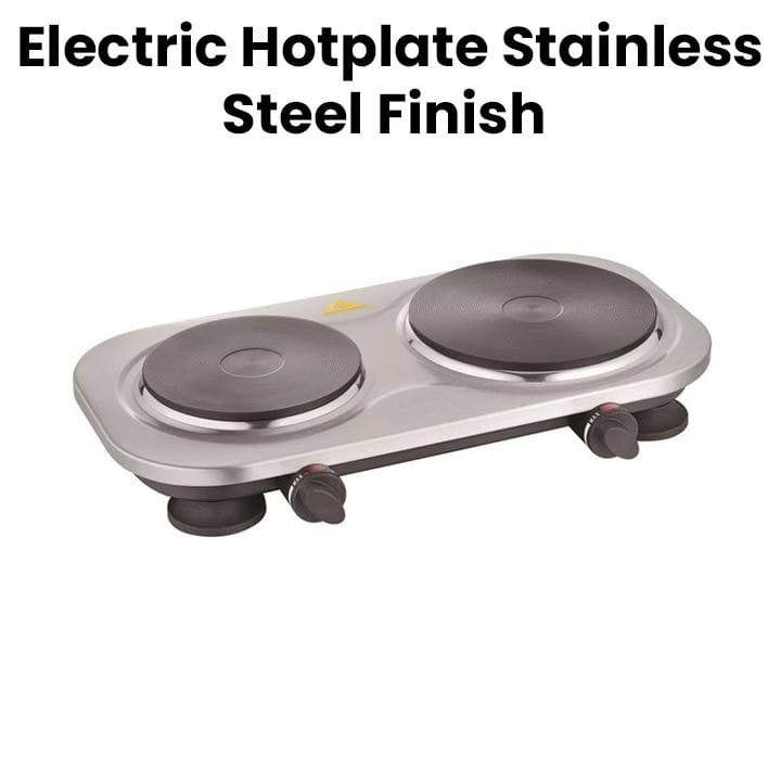 Oscar Electric Hot Plate Stainless Steel Finish 1500W/800W, Fast Heating, Durable Design, Reliable Performance - Silver - OHP20SS