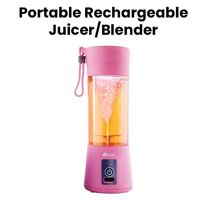 Oscar Portable Rechargeable Juicer/Blender, Rechargeable Power And Compact Design - Pink - OPB 200