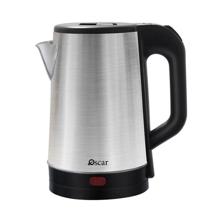 Oscar Stainless Steel Finish Electric Kettle 1.8L, Fast Boiling And Durable Performance - Silver/Black - OKT18MBP