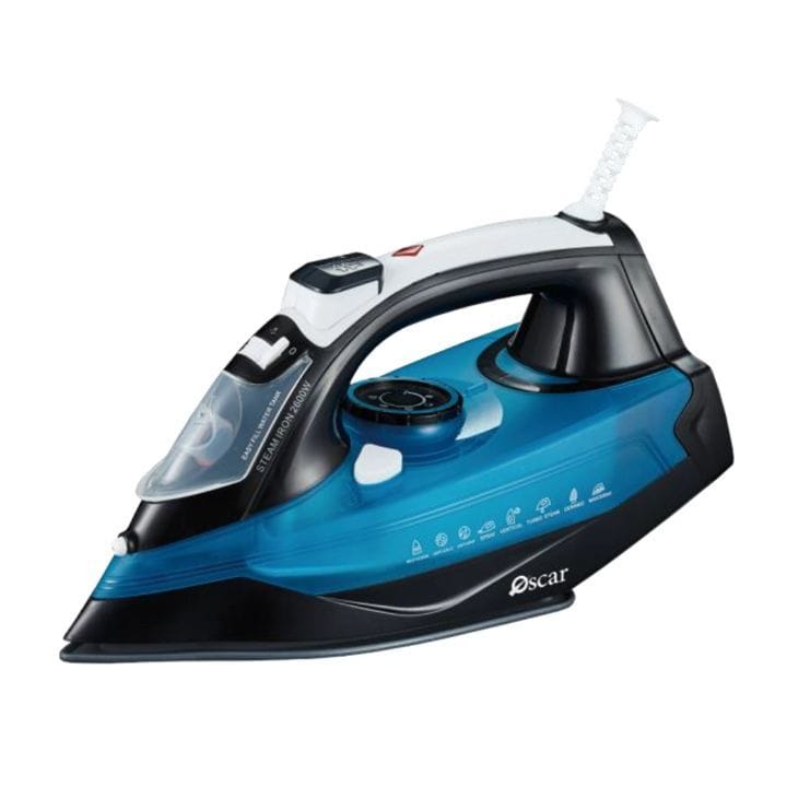 Oscar Steam Iron, Powerful Steam Output, Non Stick Soleplate And Easy Temperature Control, Steam Burst, Self-Cleaning, Anti-Drip - Black/Blue - OSI2323