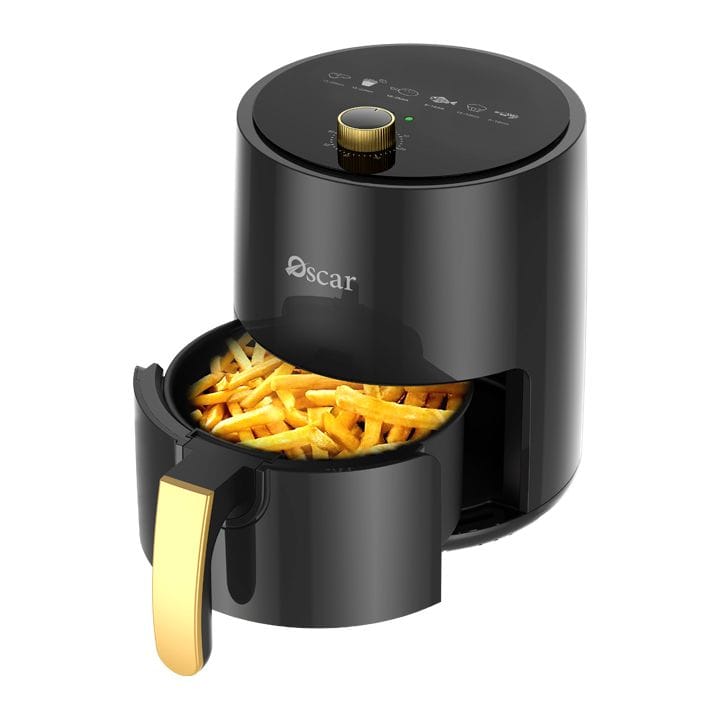 Oscar Air Fryer 3L, Manual Control, Durable Construction, Compact Design, Rapid Air Recycling Technology, Versatile Kitchen Appliance - Black - OAF3LDTB
