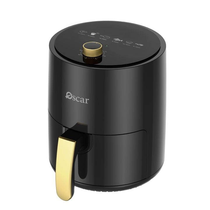 Oscar Air Fryer 3L, Manual Control, Durable Construction, Compact Design, Rapid Air Recycling Technology, Versatile Kitchen Appliance - Black - OAF3LDTB