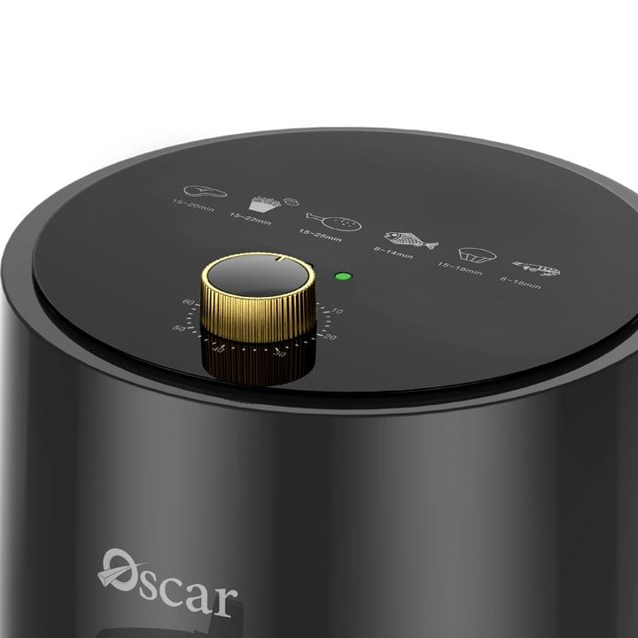 Oscar Air Fryer 3L, Manual Control, Durable Construction, Compact Design, Rapid Air Recycling Technology, Versatile Kitchen Appliance - Black - OAF3LDTB