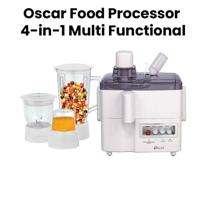 Oscar Food Processor, Large Capacity Bowl, Powerful Motor, Strong Construction, Strong Construction, Ideal For A Wide Variety Of Recipes - White - OFB-176