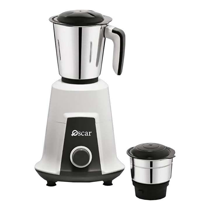 Oscar Indian Mixer 550W, 2 Stainless Steel Jars, Multi-Purpose Use, Durable Construction, Safety Lock System, Stable Operation - Black/White - OMG550INDK1