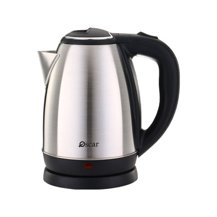 Oscar Stainless Steel Electric Kettle 1.8L, Quick Hot Water, Auto-Off Feature, Durable Stainless Steel, Lightweight And Portable - Silver/Black - OKT18IR