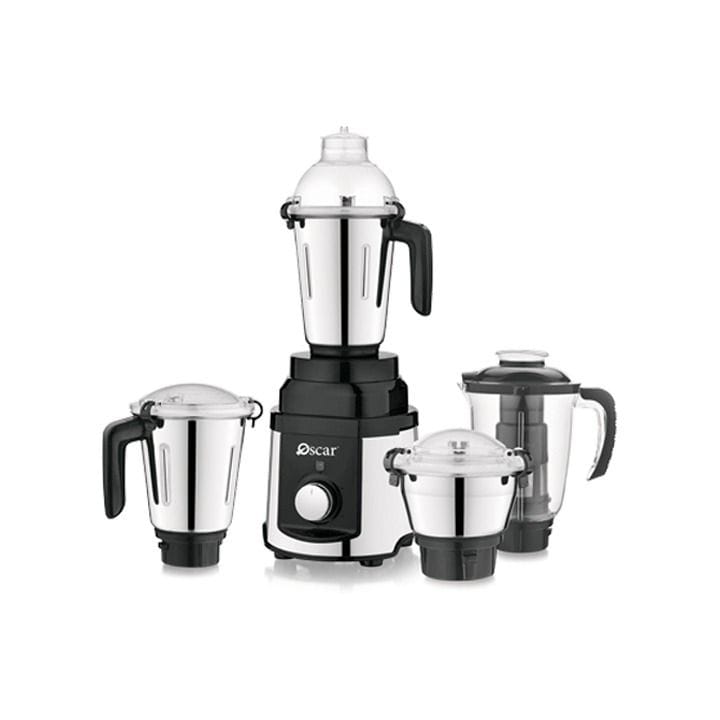 Oscar 4-in-1 Mixer Grinder 1000W, Powerful Motor, Kitchen Mixer For Grinding, Blending And Mixing - Stainless Steel/Black - OMG1000