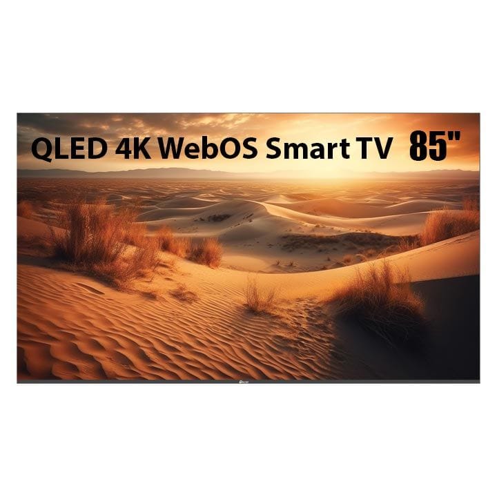Oscar Frameless QLED 4K Ultra HD Smart TV 85 Inch, 4K UHD Resolution, Frameless Design, WebOS Smart TV, Magic Remote Control - Black - OS85QLEDW