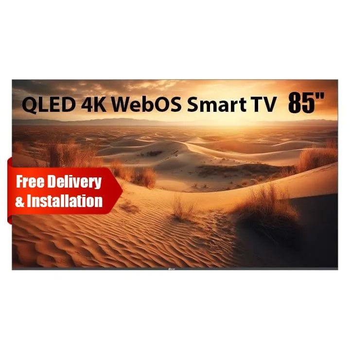 Oscar Frameless QLED 4K Ultra HD Smart TV 85 Inch, 4K UHD Resolution, Frameless Design, WebOS Smart TV, Magic Remote Control - Black - OS85QLEDW