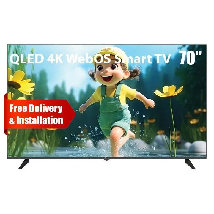 Oscar Frameless QLED 4K Ultra HD Smart TV 70 Inch, 4K UHD Resolution, Frameless Design, WebOS Smart Platform, Magic Remote Control - Black - OS70QLEDW