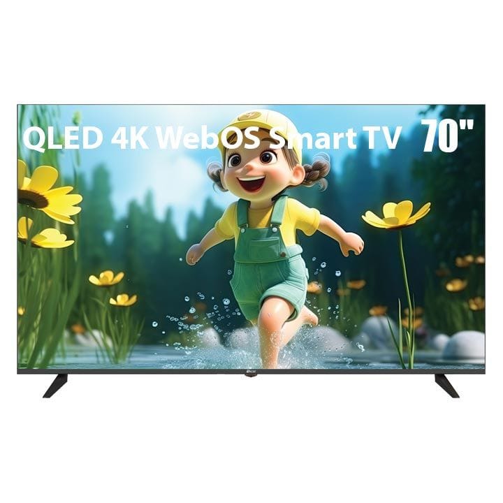 Oscar Frameless QLED 4K Ultra HD Smart TV 70 Inch, 4K UHD Resolution, Frameless Design, WebOS Smart Platform, Magic Remote Control - Black - OS70QLEDW