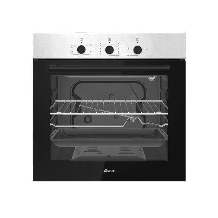 Oscar Built-In Gas Oven, Energy-Efficient Gas Cooking, Easy-To-Clean Surfaces, Reliable Temperature Control For Perfect Meals - Silver - OBD 60BIGX