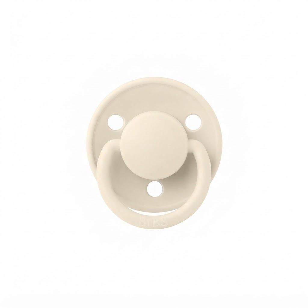 BIBS De Lux Pacifiers Size 1 0-3 Years 2 Pack, Soothing Silicone Nipple, Anatomical Shape, Lightweight And Breathable Design - Ivory/Sage