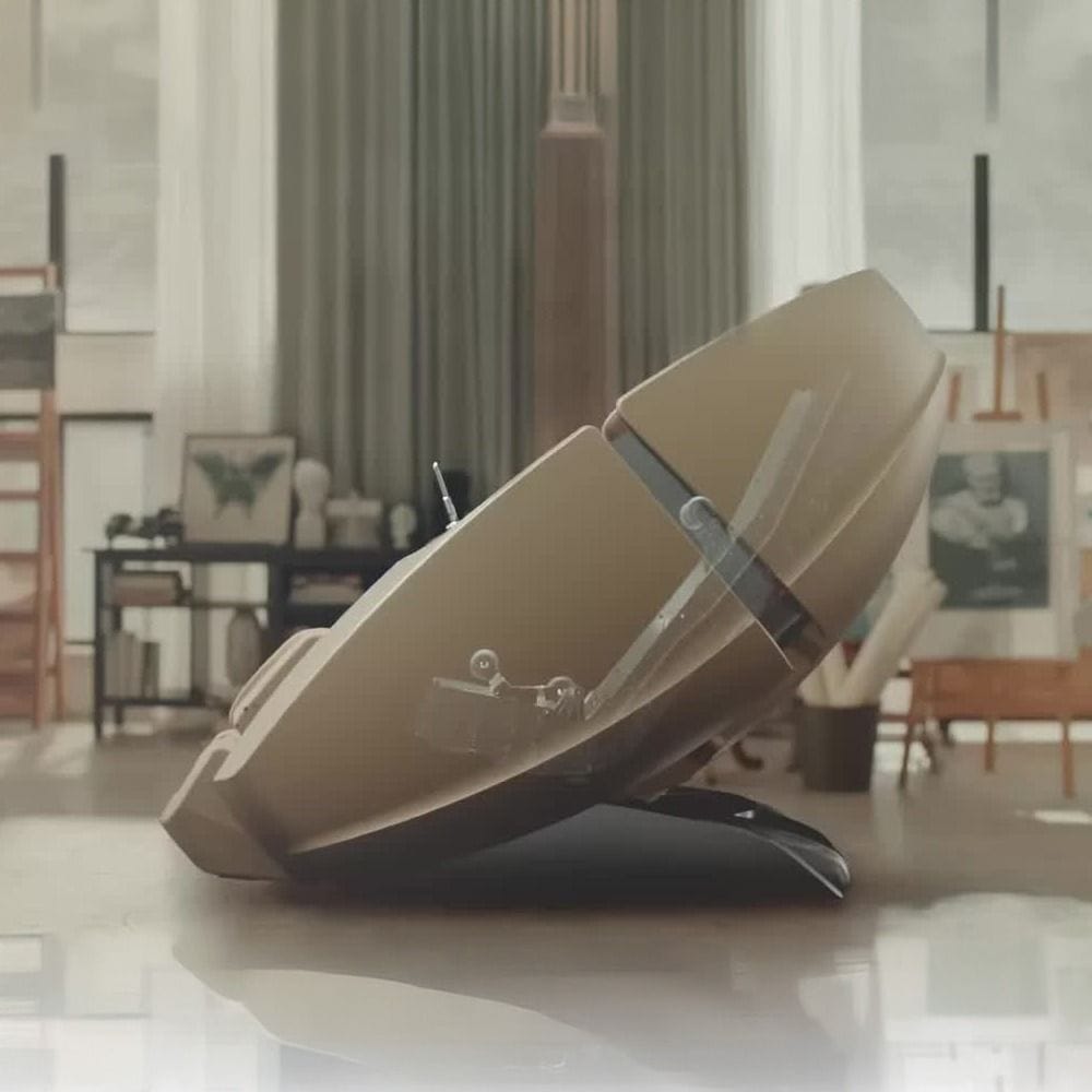 كرسي التدليك الكهربائي الفاخر من روتاي، بتصميم الكبسولة الفضائية وانعدام الجاذبية، تدليك صحي لكامل الجسم، عجن تلقائي للجسم، علاج حراري ونظام استرخاء ذكي | بيج - RT-8900